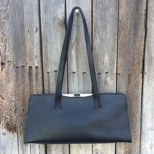 Furla Vintage Y2K Pebbled Leather Shoulder Bag Black